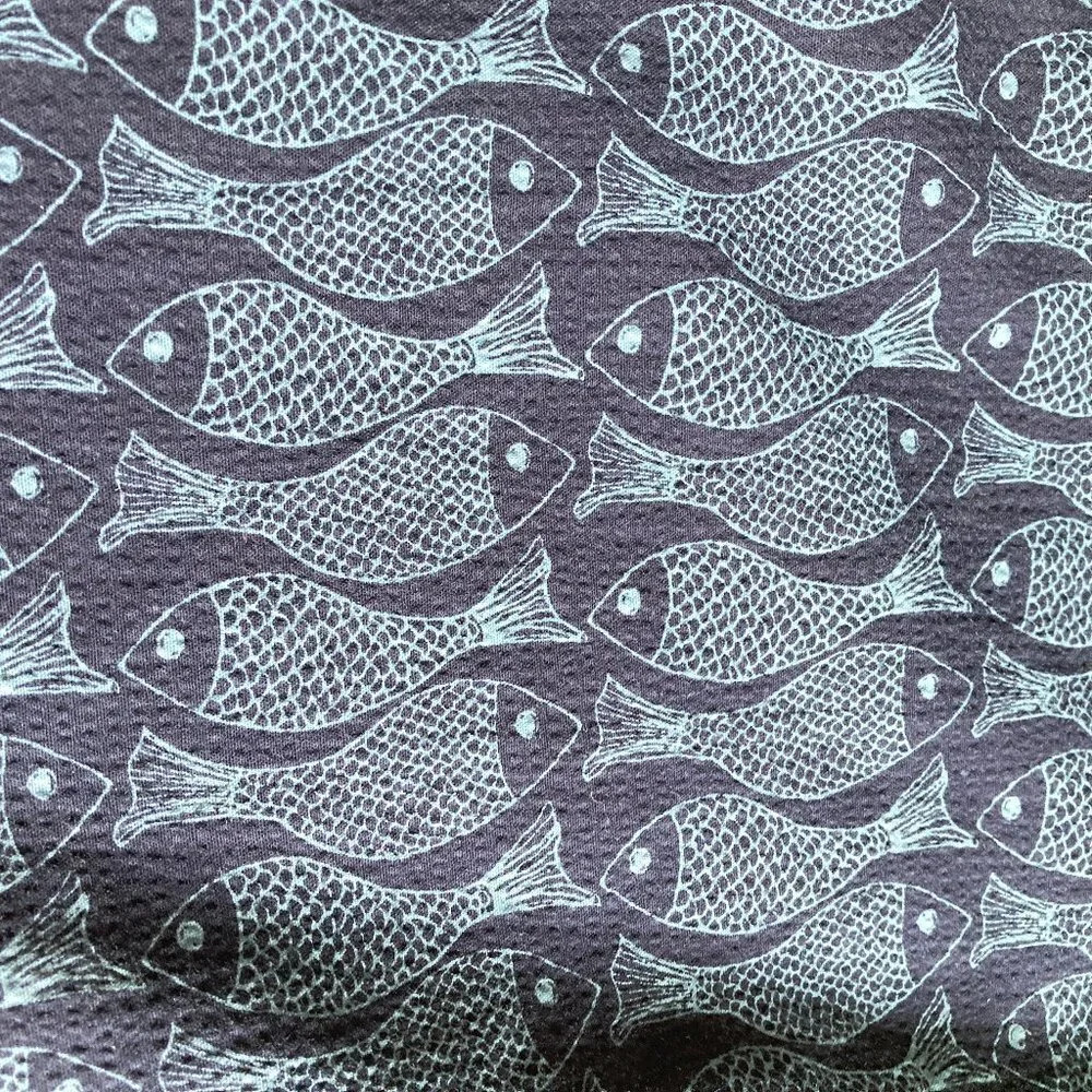 FREE Assembly Boy's Short Sleeve Fish Print Blue Seersucker Shirt,‎ Size L 10/12 - Picture 7 of 13